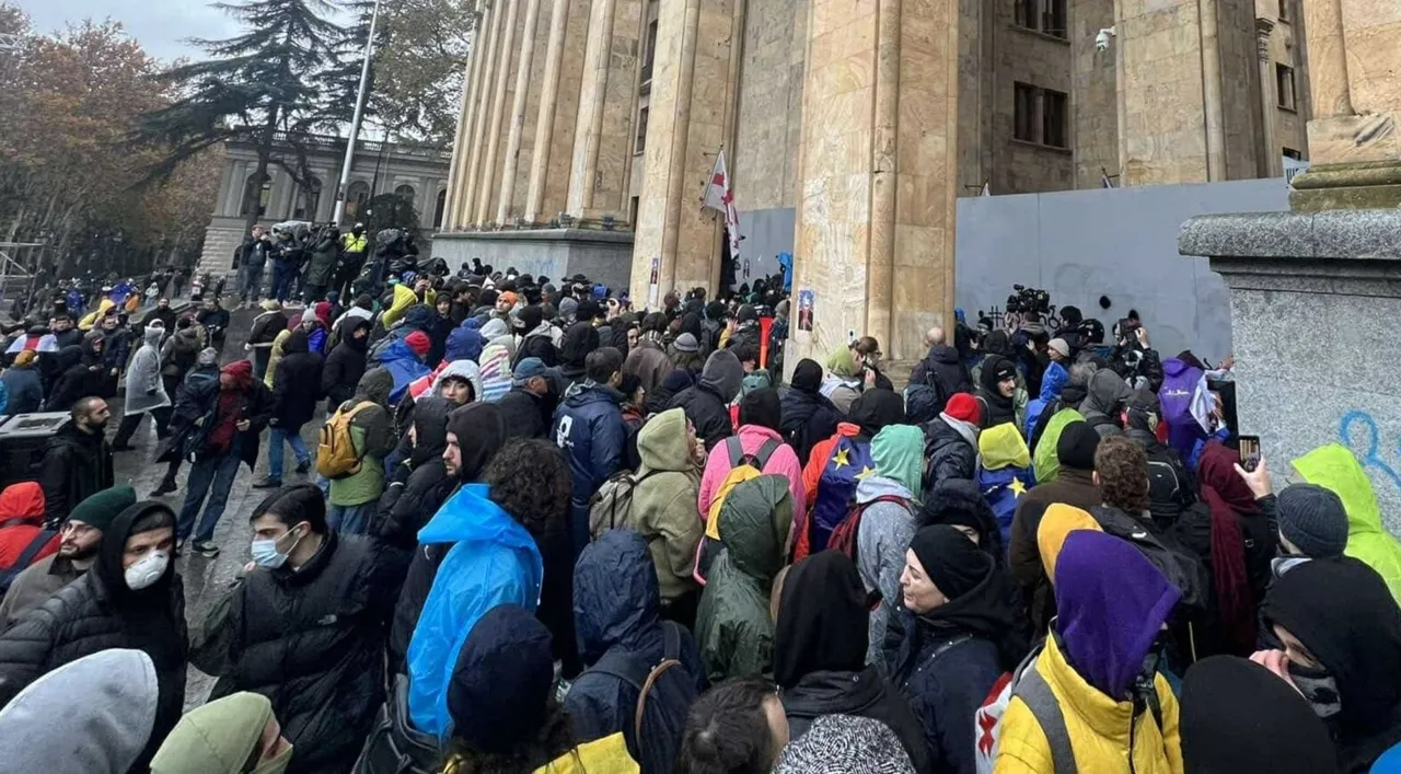 Протестующие забросали яйцами парламент Грузии: первое заседание началось без оппозиции