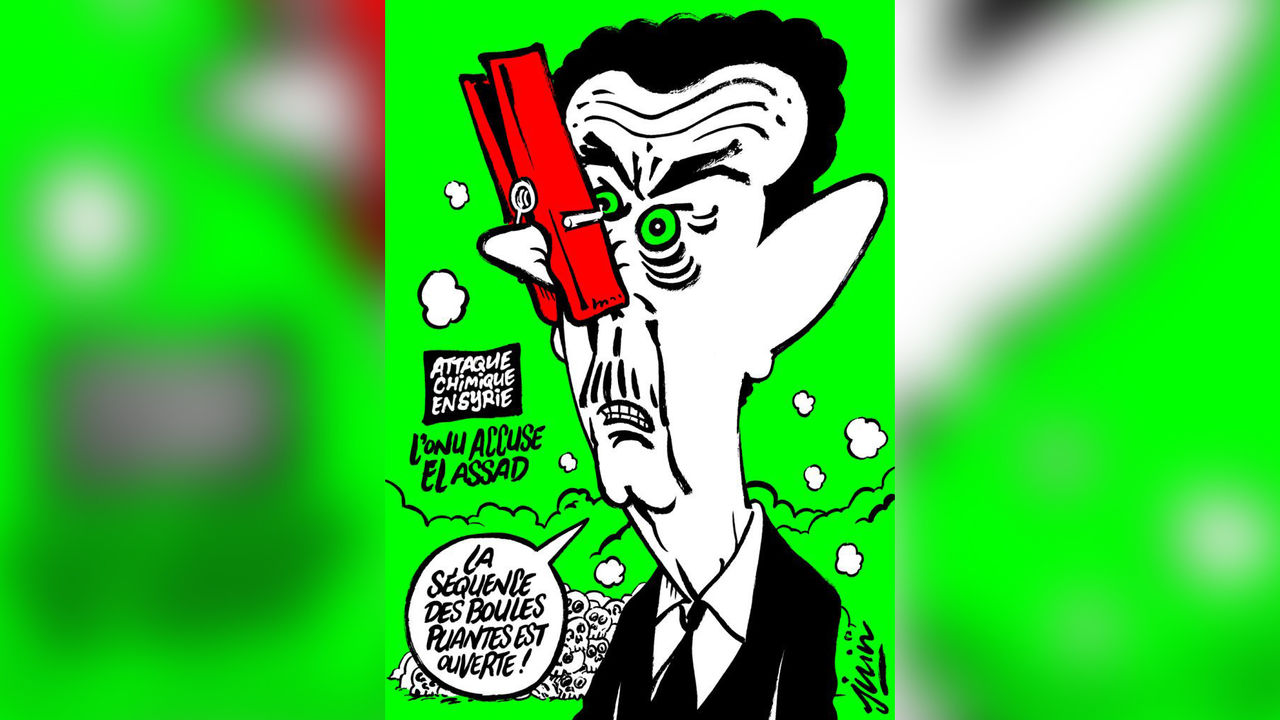 Charlie Hebdo опубликовал карикатуру дня с Асадом на тему химической атаки