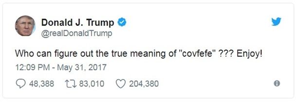 Опечатку Трампа признали словом года