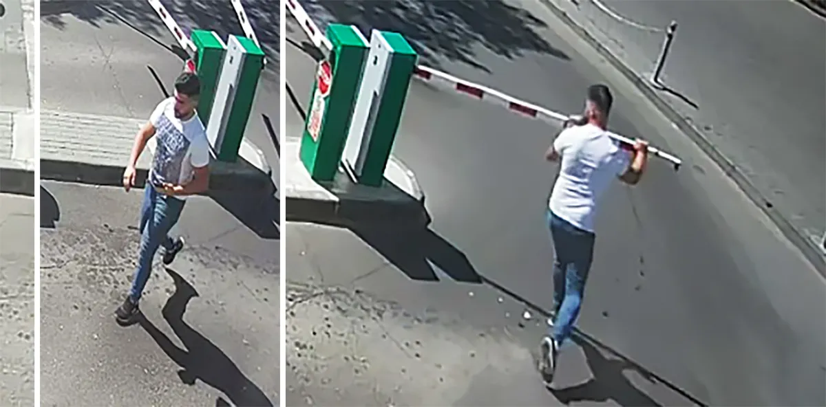 В Кишиневе мужчина сломал шлагбаум на платной парковке, потому что не смог найти въездной талон
