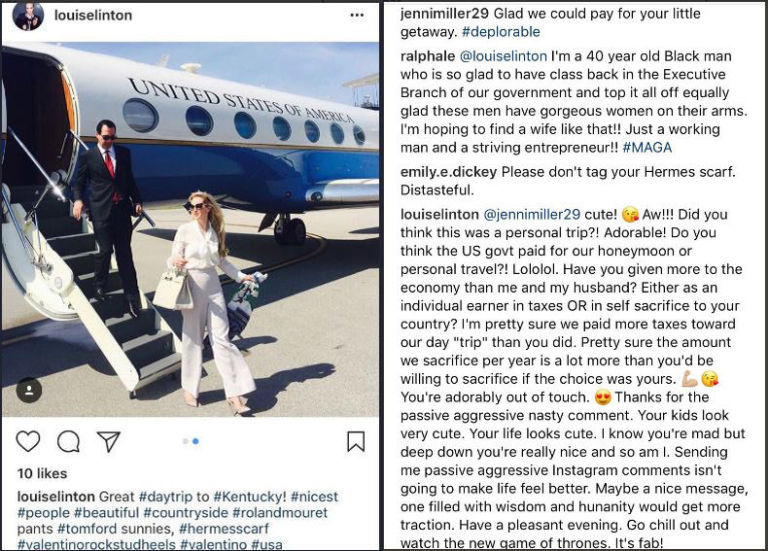 Scandal în SUA, după ce soţia unui oficial apropiat de Trump a postat o fotografie pe Instagram
