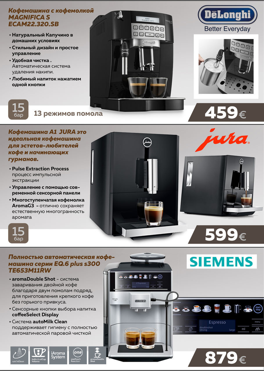 Premium Store: Только 10 дней - суперцены на кофемашины премиального класса Jura, De'Longhi, Siemens, Miele ®