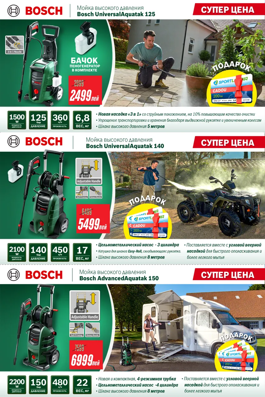 Bosch Store: -35% на садовую технику и уникальное предложение - подарочная карта до 600 леев
