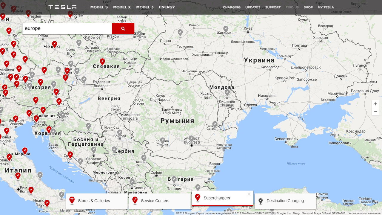 Карта заправок тесла в россии приложение