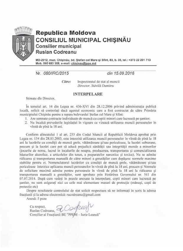 Anchetă privind exploatarea copiilor la lucrările de pavare din PMAN