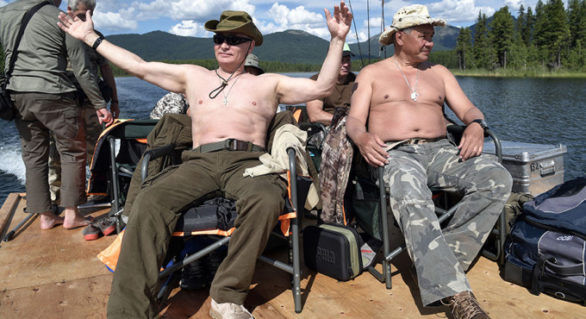 Vladimir Putin a intrat în campanie electorală? A pescuit iar la bustul gol în Siberia