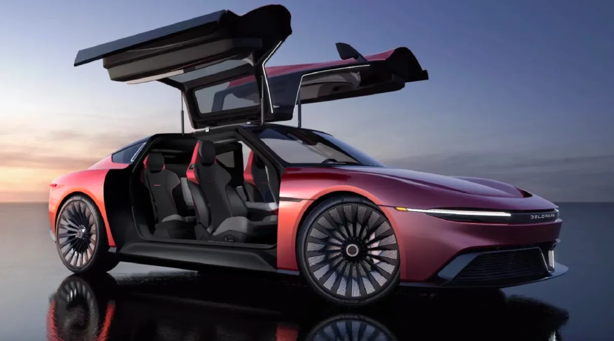 DeLorean презентовала электрический концепт Alpha5 с «крыльями чайки»