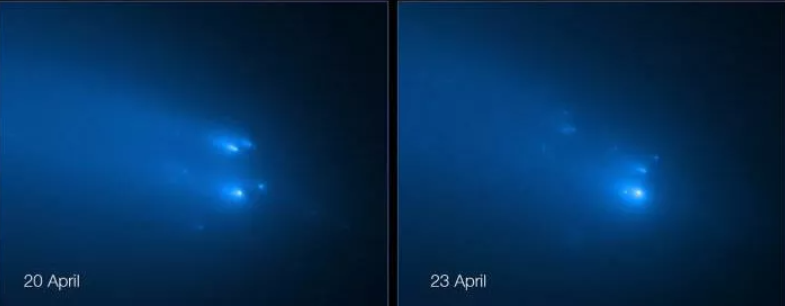 Телескоп "Хаббл" увидел распад кометы ATLAS на десятки фрагментов