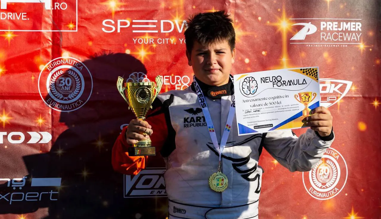 В Румынии 12-летний молдавский пилот выиграл чемпионат страны по картингу