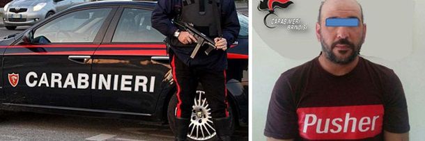 В Италии задержали мужчину с наркотиками в футболке "наркодилер"