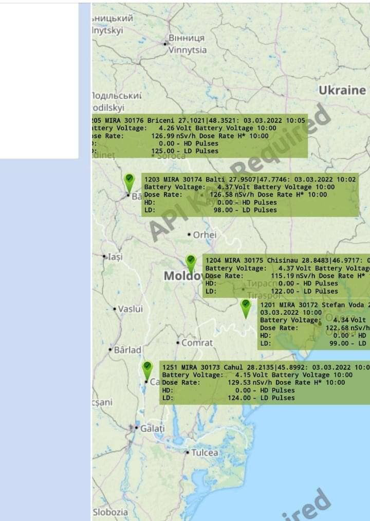Минприроды: Радиационный фон на территории Молдовы остается в пределах нормы