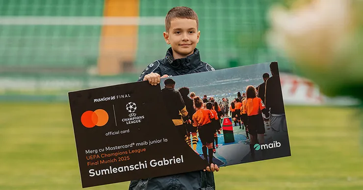Мечта стала реальностью: Юный обладатель карты maib junior Габриел выйдет на поле финала Лиги чемпионов УЕФА 2025 года