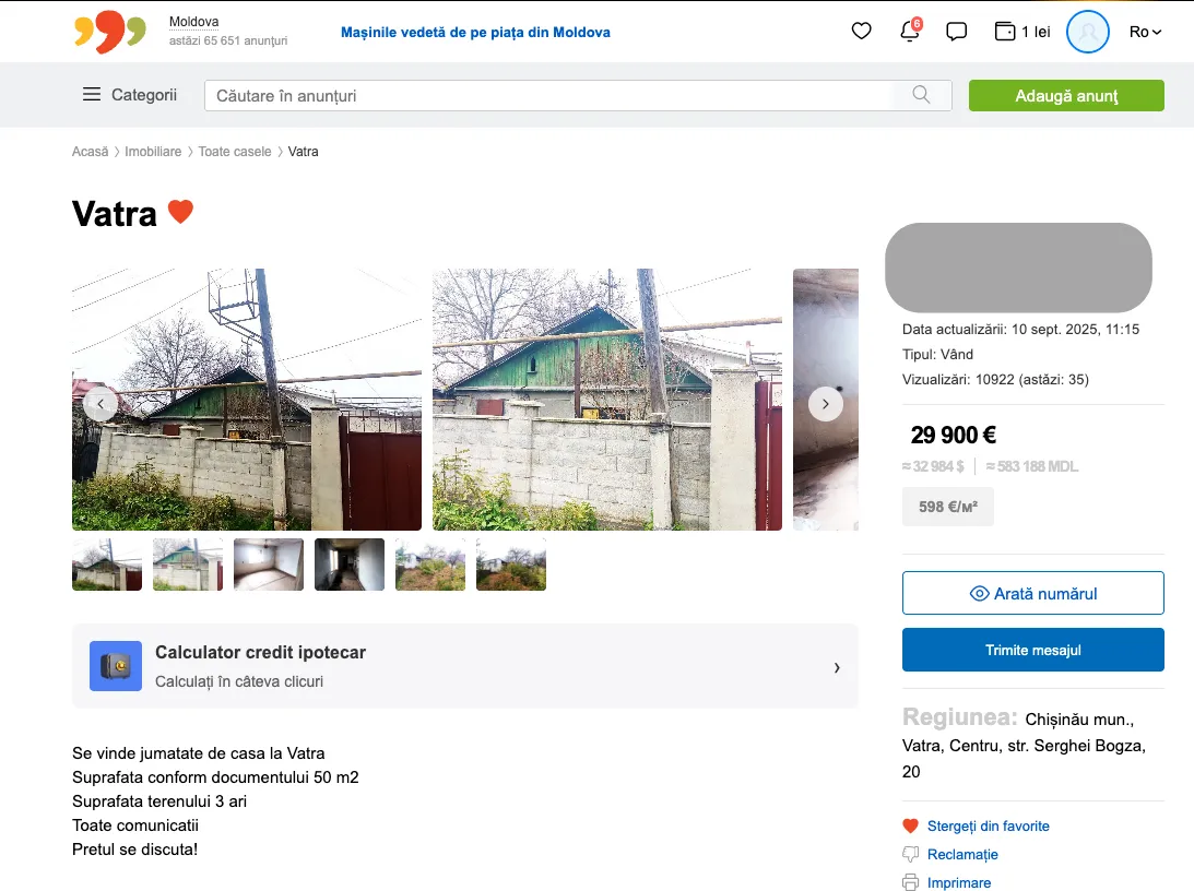 Case mai mari, prețuri mai mici, la 50 km de Capitală
