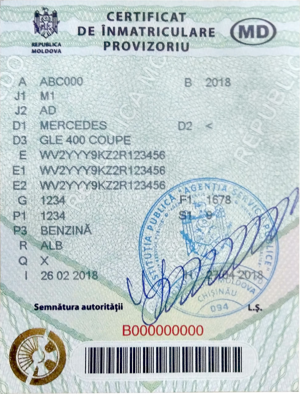 Cum vor arăta certificatele de tip nou de înmatriculare a mașinilor, care vor fi eliberate începând cu 1 martie