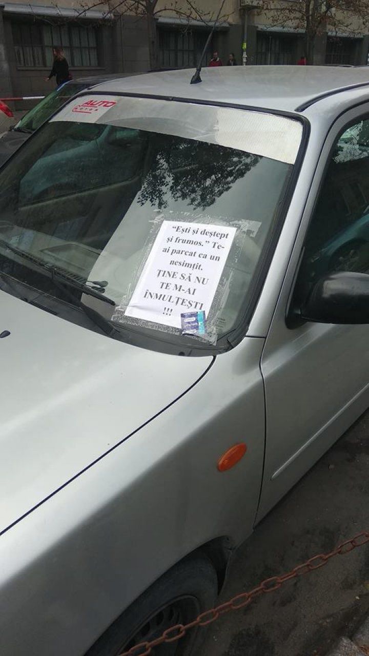 В Кишиневе "герою парковки" оставили необычное послание