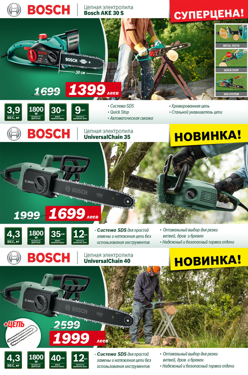 Bosch-Siemens: Цепные пилы и садовая техника - подготовка дачи к зиме