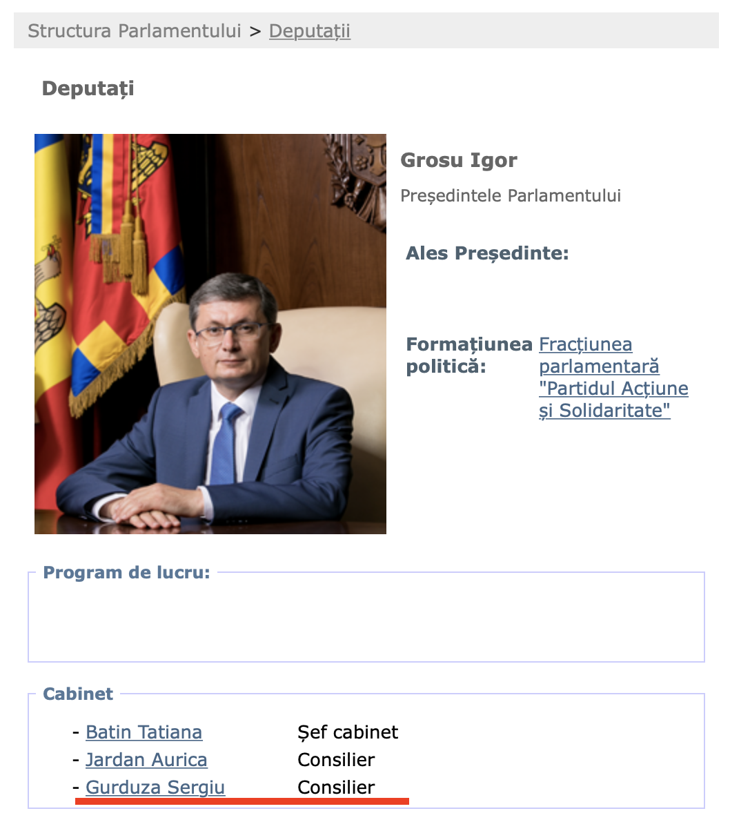 Экс-член ЦИК станет советником председателя парламента Гросу