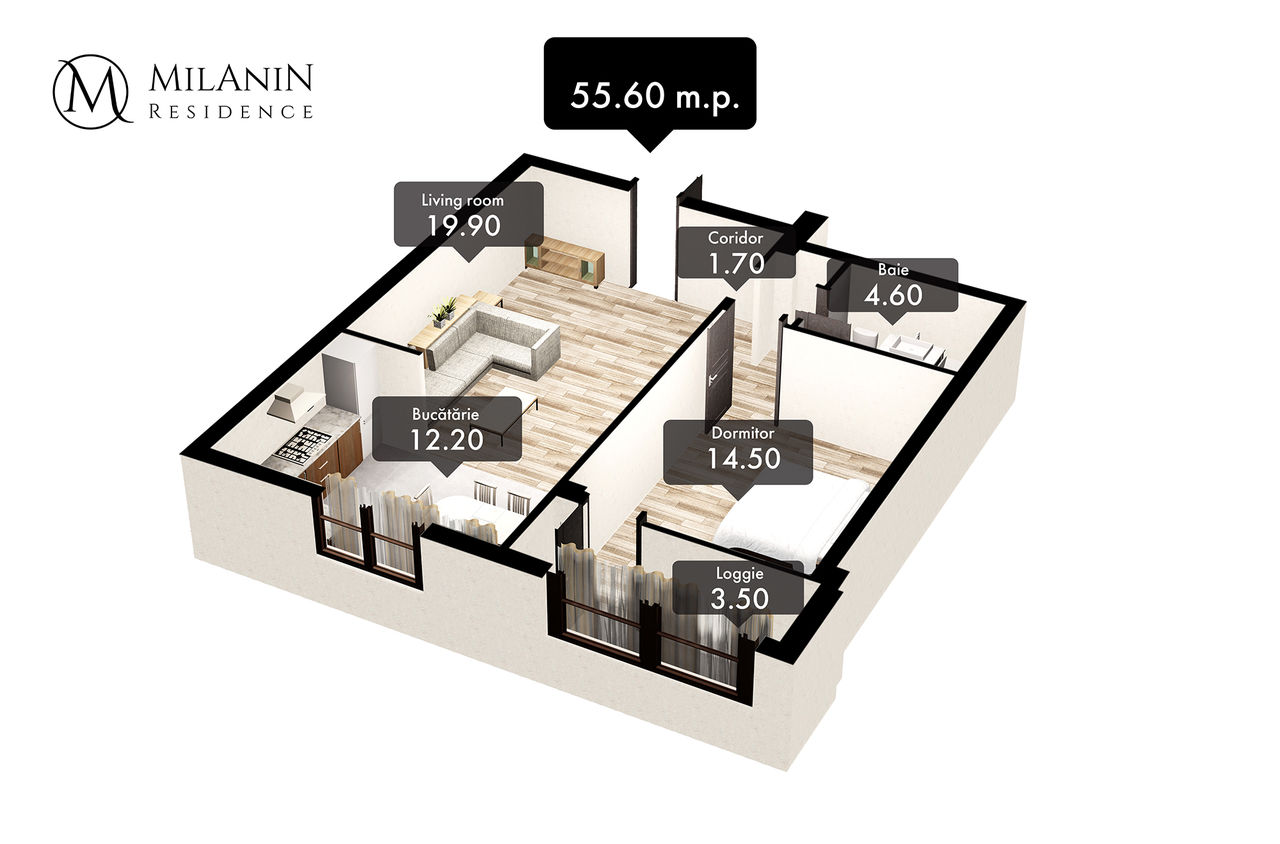 Milanin Residence: Квартира в Центре с ремонтом - 55 кв2 - от застройщика