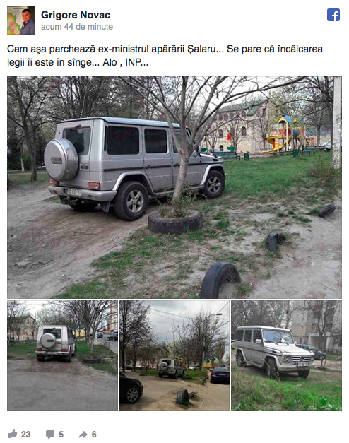 Mercedesul lui Anatol Șalaru, parcat neregulamentar. Deputat: Se pare că încălcarea legii îi este în sânge