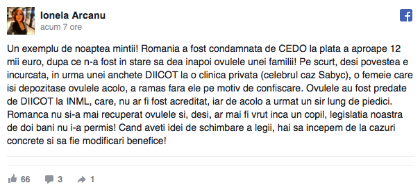 O femeie a rămas fără ovule după ce i-au fost confiscate