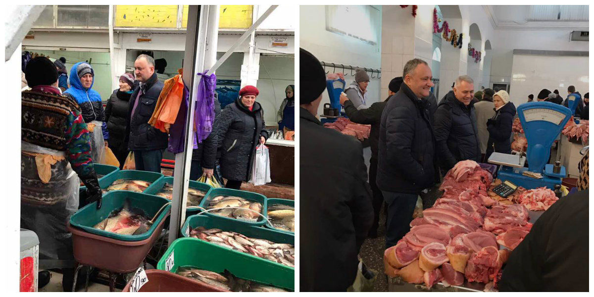Dodon a mers la Piața Centrală: Faptul că sunt președinte nu e un motiv să renunț la această obișnuință