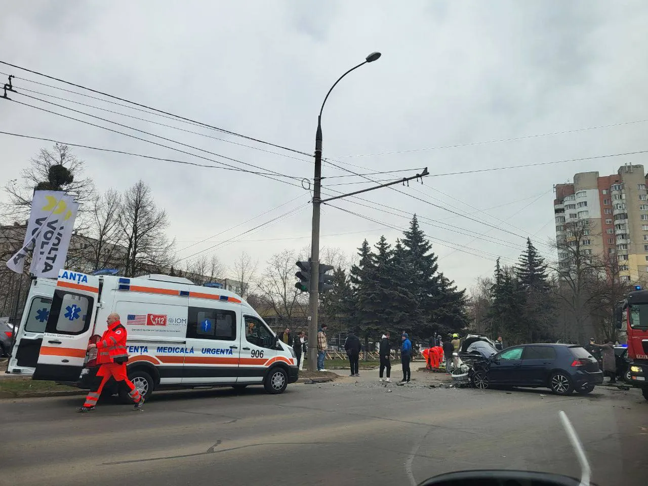 В Кишиневе произошло ДТП: момент попал на камеру видеонаблюдения