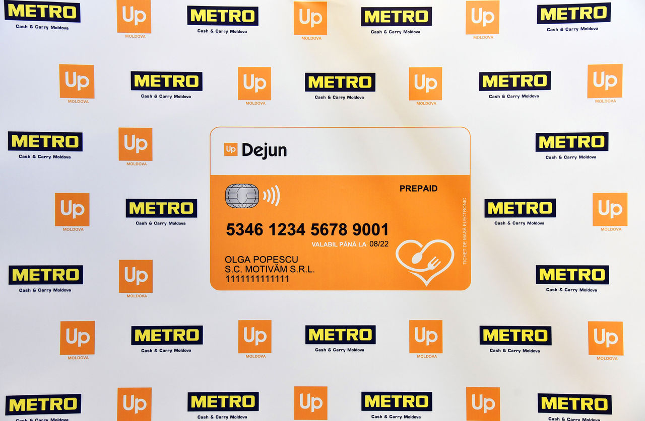 Оплата продуктов питания с использованием карты на питание Up в Metro Cash & Carry Moldova ®