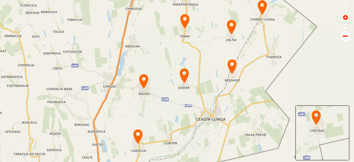 Все адреса района Чадыр-Лунга добавлены на Point Map