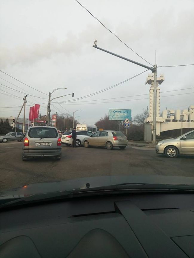 В Кишиневе незначительная авария спровоцировала пробку