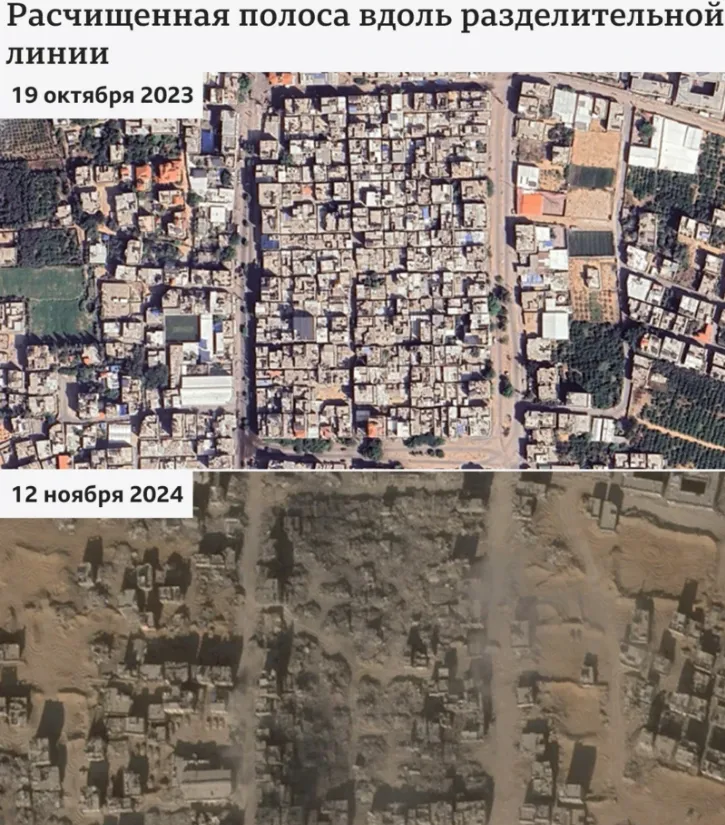 Imagini din satelit arată că Israelul construiește o linie de separare militarizată în interiorul Gazei