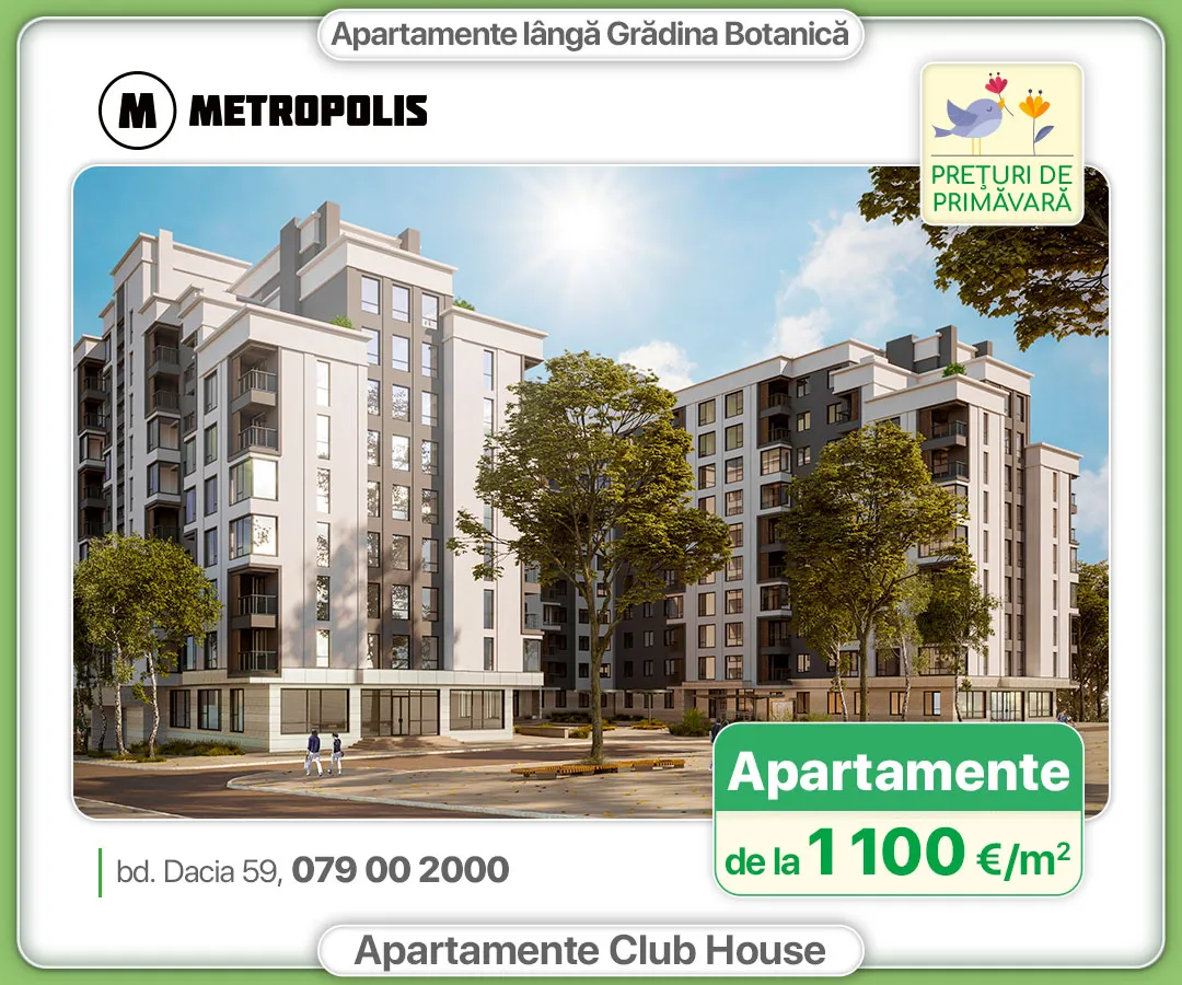 Metropolis: Trăiește aproape de natură. Prețuri de la 1100 €/m²
