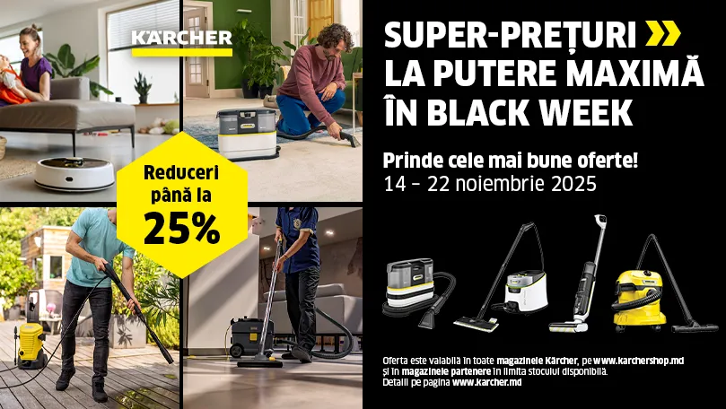 Kärcher aduce puterea curățeniei la super-prețuri în Black Week