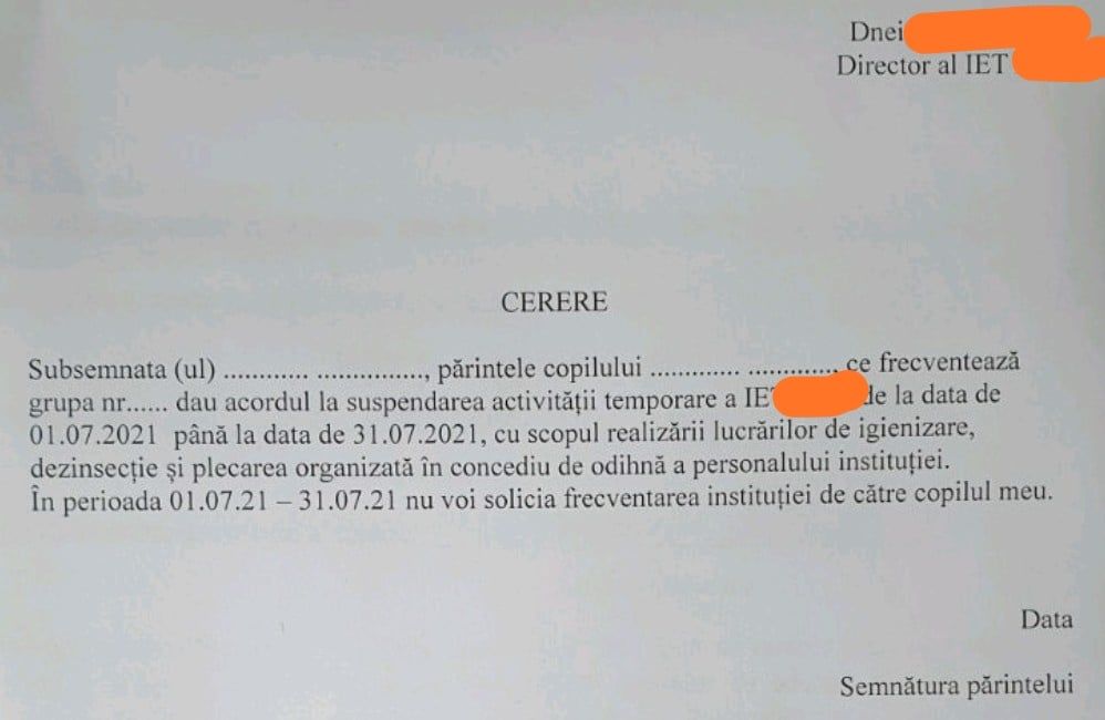 В детских садах просят согласия родителей на приостановку деятельности