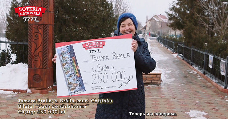 Лотерея: Пенсионерка из пригорода Кишинева выиграла 250 000 леев