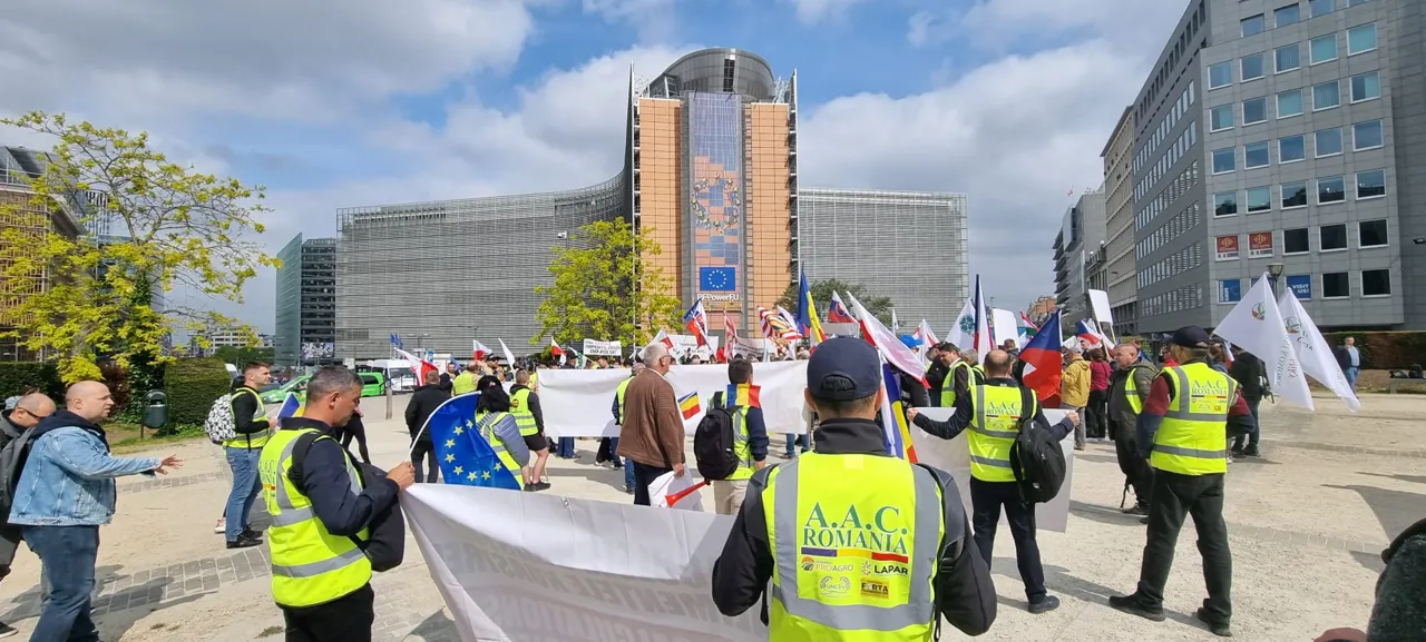 Молдавские фермеры провели акцию протеста в Брюсселе