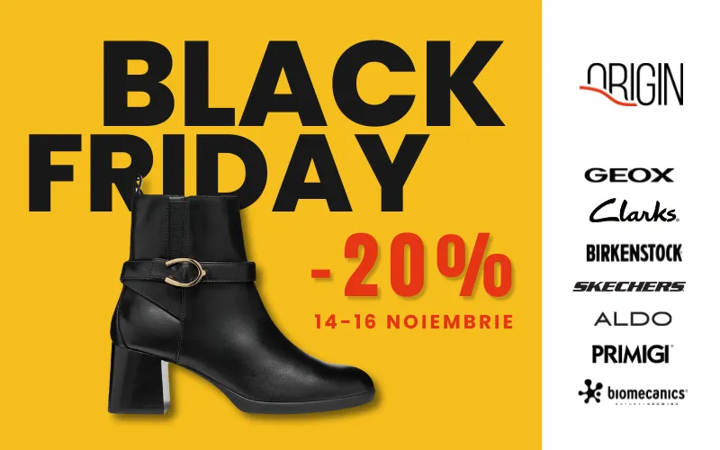 Black Friday в Origin, Geox, Clarks, Skechers - брендовая обувь со скидкой 20%, только 14-16 ноября