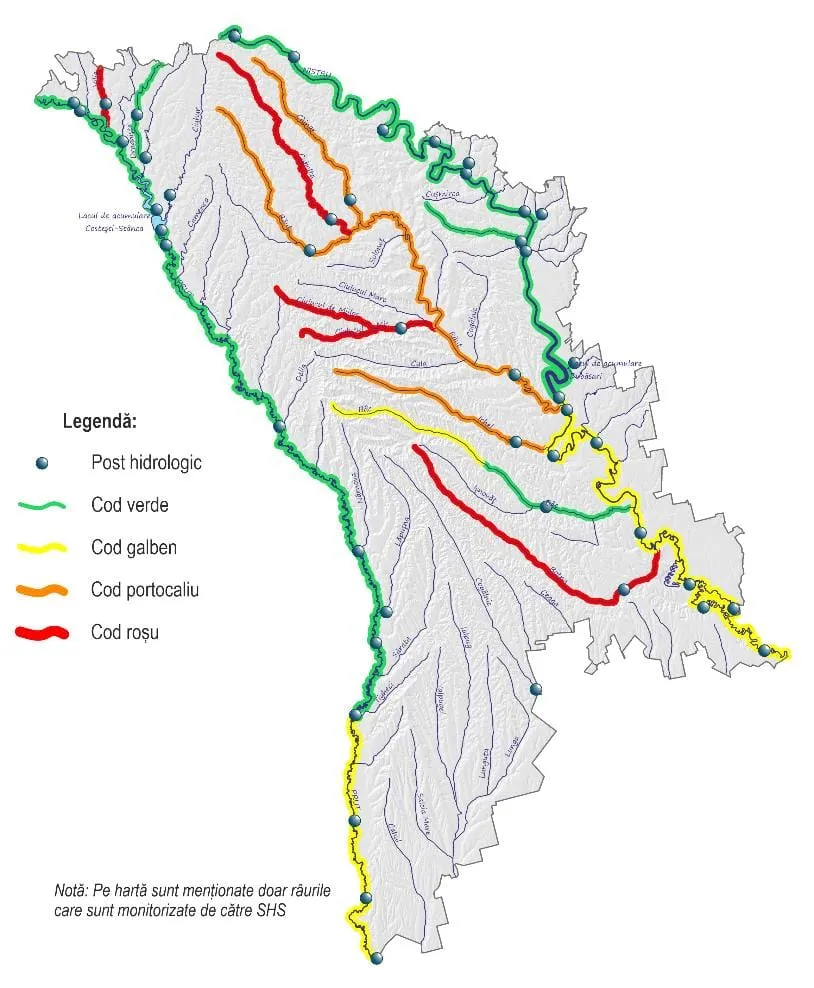 Avertizare hidrologică: Cod Roșu de reducere a debitului pe Nistru, Prut și râurile mici