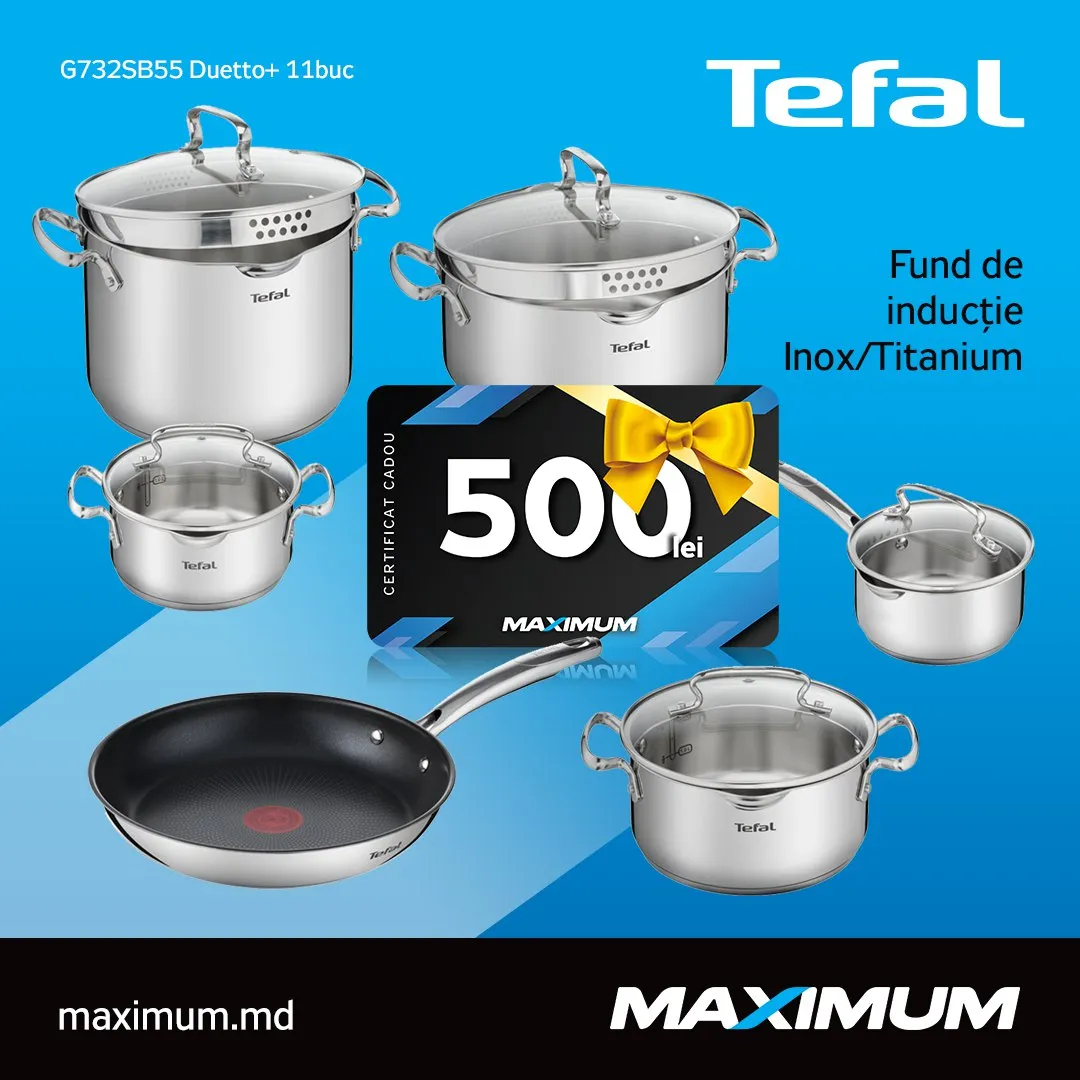 Акция августа в Maximum: техника Tefal, Rowenta, Moulinex и Krups + подарочные сертификаты до 2000 леев!