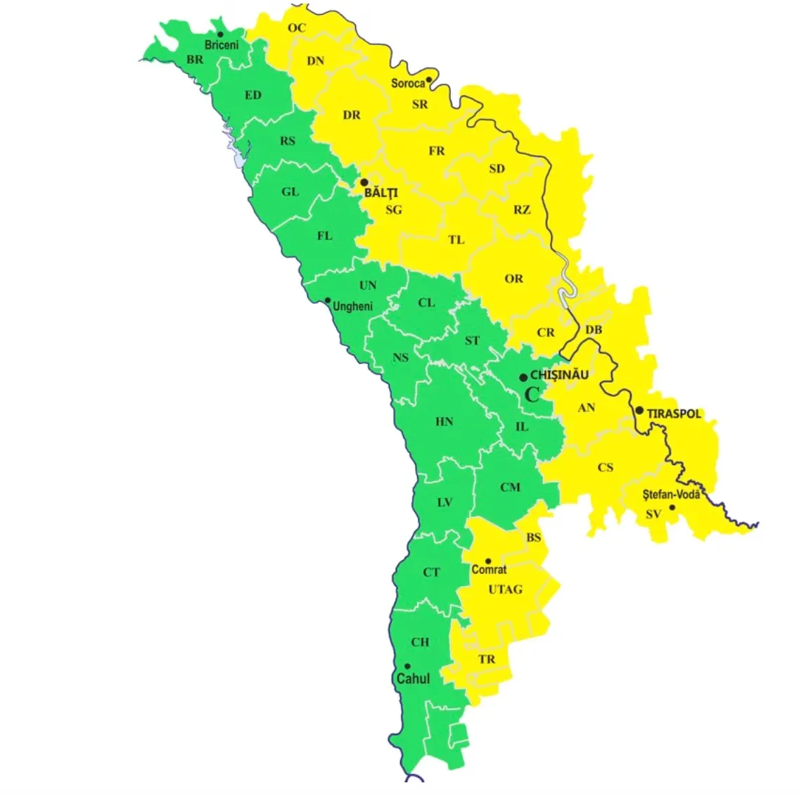 Codul Galben de înghețuri, prelungit în Moldova