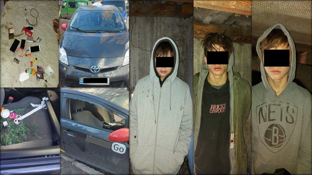 Полиция задержала в столице юных воришек, разбивших окна автомобилей
