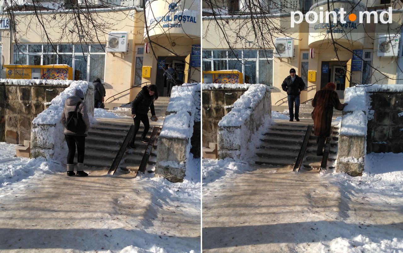 Жители Чекан с трудом добираются до почтового отделения из-за гололеда