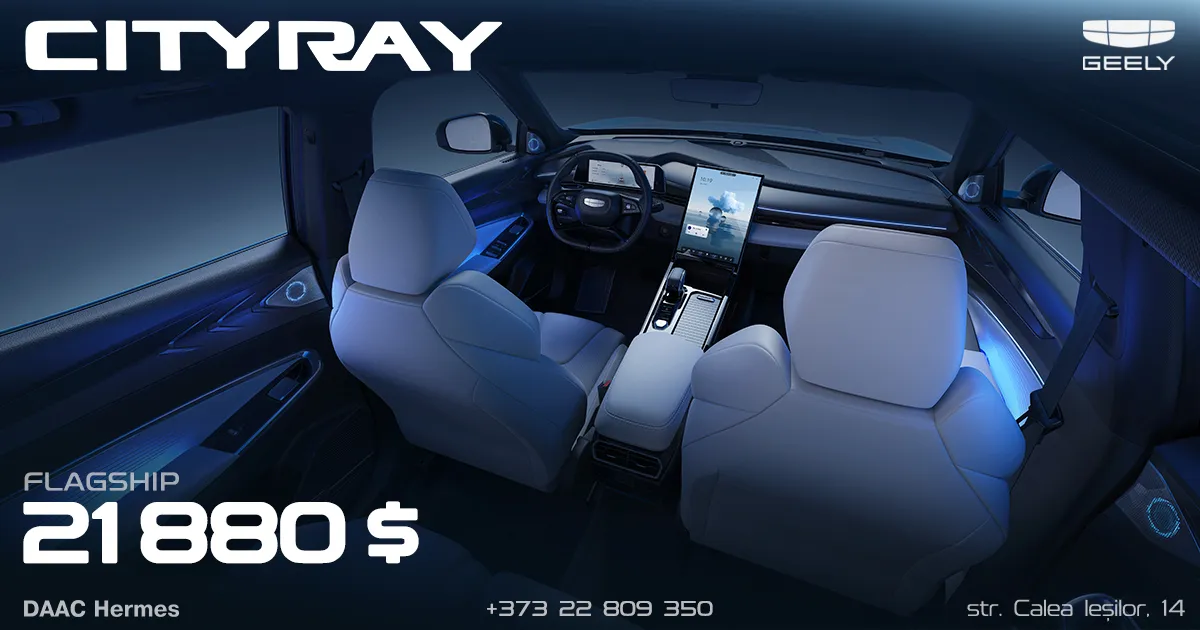 Geely Cityray — tehnologie care reflectă stilul tău de viață la preț special de 21 880 de dolari