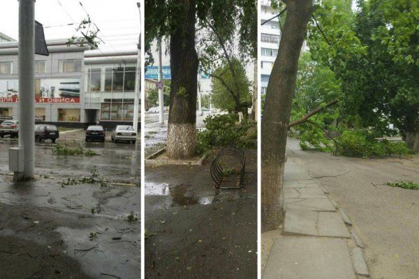В Приднестровье ветер повалил деревья, опору ЛЭП и снес крышу зданию МВД
