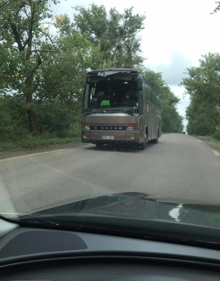 Рейсовый автобус Кишинев - Москва, пострадавший в Киеве, прибыл в Молдову своим ходом