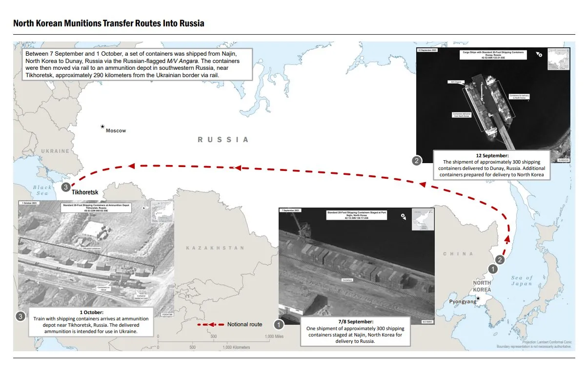 Белый дом: КНДР передала России 1000 контейнеров с военным оборудованием