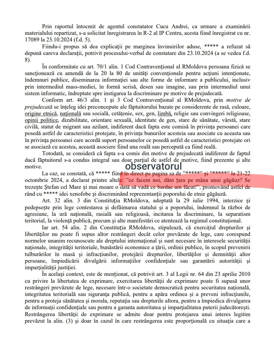 Activistul Andoni, recunoscut vinovat de instanța de judecată pentru declarații xenofobe la adresa lui Stoianoglo