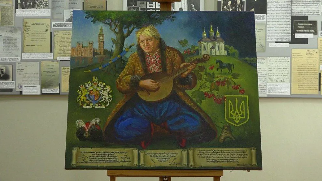 Премьер-министра Британии Джонсона посвятили в казаки в Чернигове и назвали Борис Чуприна