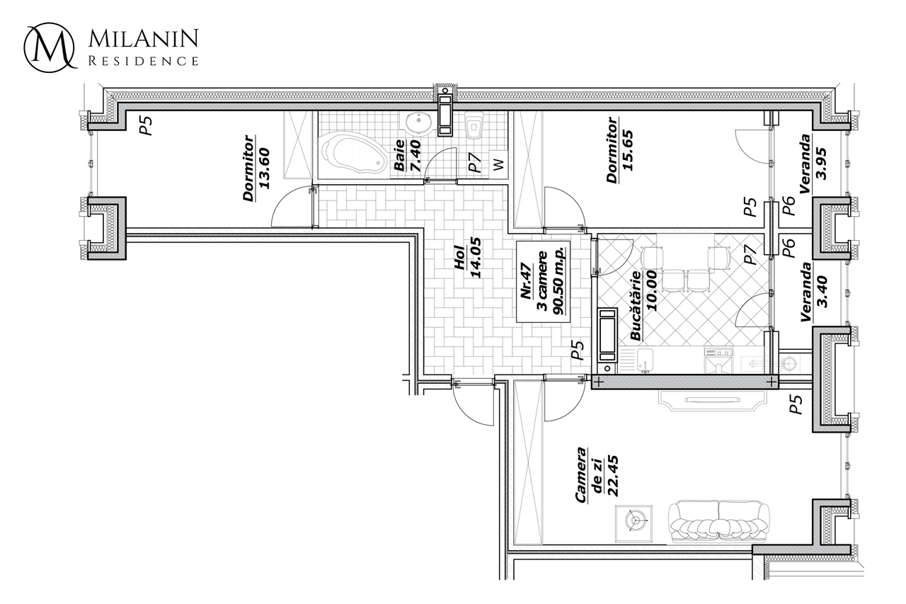 Milanin Residence: Квартира на 90м2 по антикризисной цене в элитном новострое ®