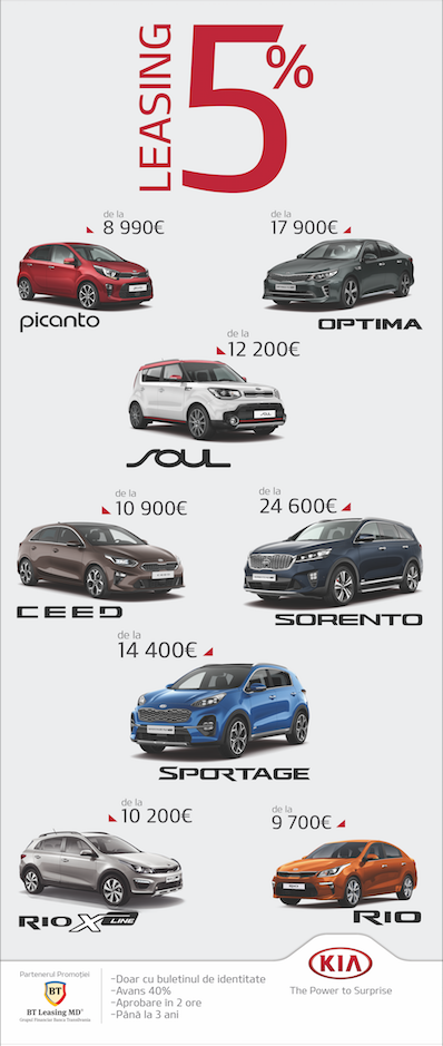 KIA в Молдове: Leasing 5% ®