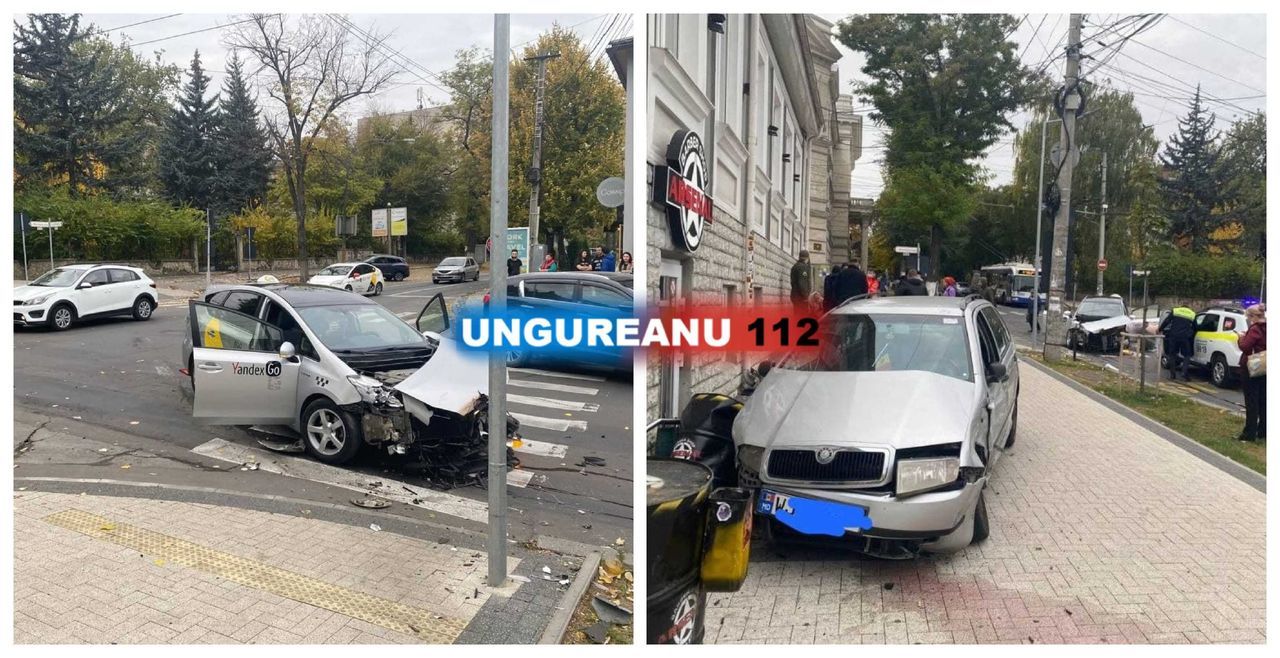В Кишиневе произошло ДТП с участием такси: на тротуаре сбит пешеход